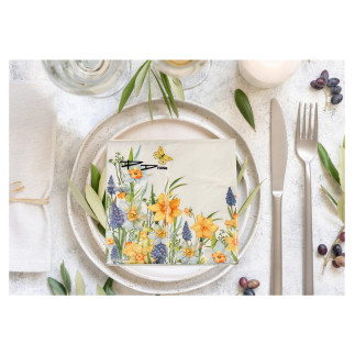 Servetter Vårblommor 33x33 cm 20-pack