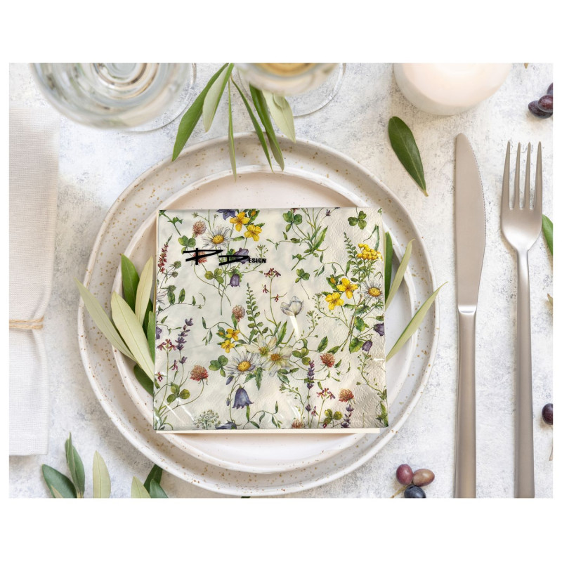 Servetter Ängsblommor 33x33cm 20-pack