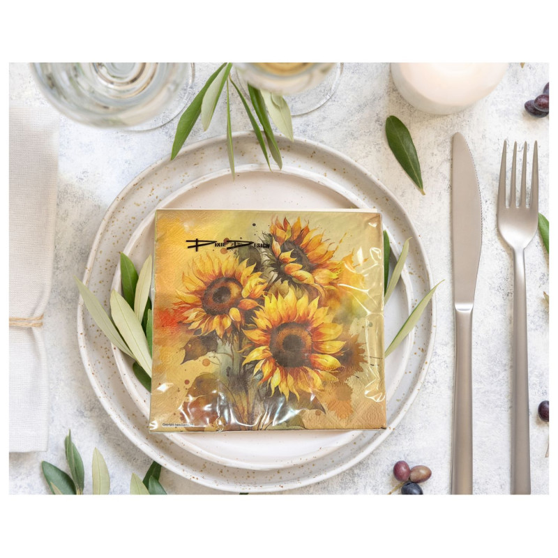 Servetter Solros Beige 33x33 cm 20-pack