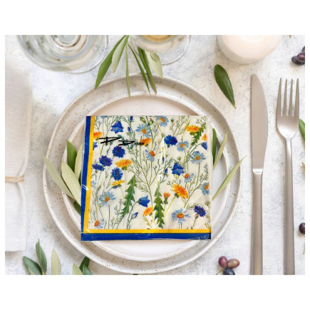 Servetter Sommarblommor 33x33 cm 20-pack