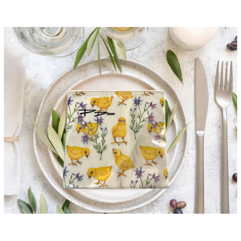 Servetter Kycklingar 33x33cm 20-pack