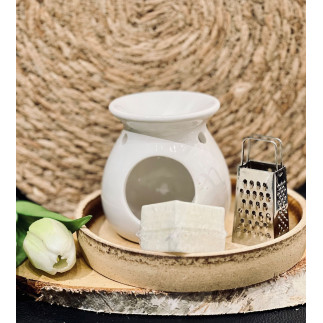 Aromaset Moss Amber Aromabrännare Vax Rivjärn Presentset 