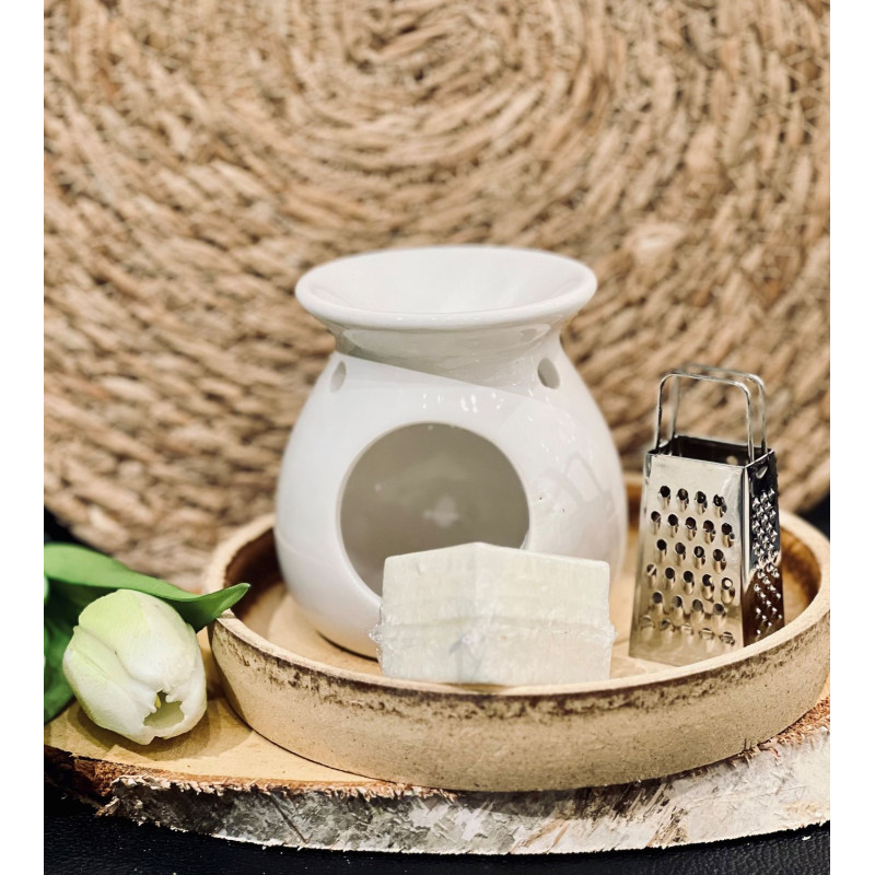 Aromaset Moss Amber Aromabrännare Vax Rivjärn Presentset 