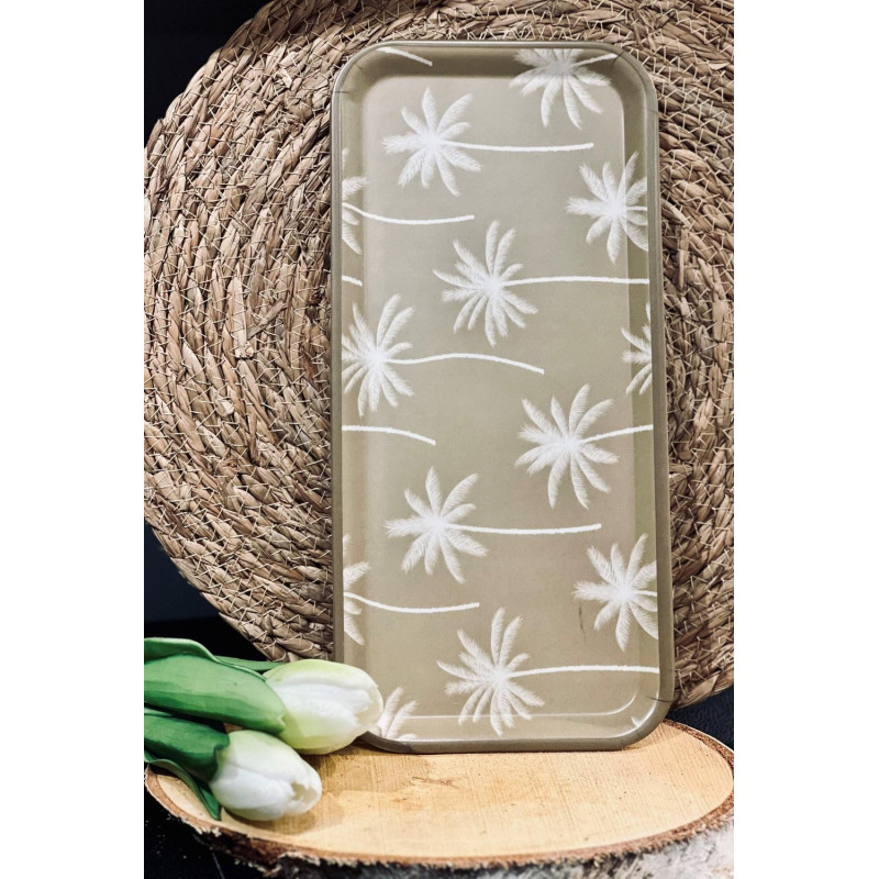 Bricka Palmer Beige/Vit Melamin