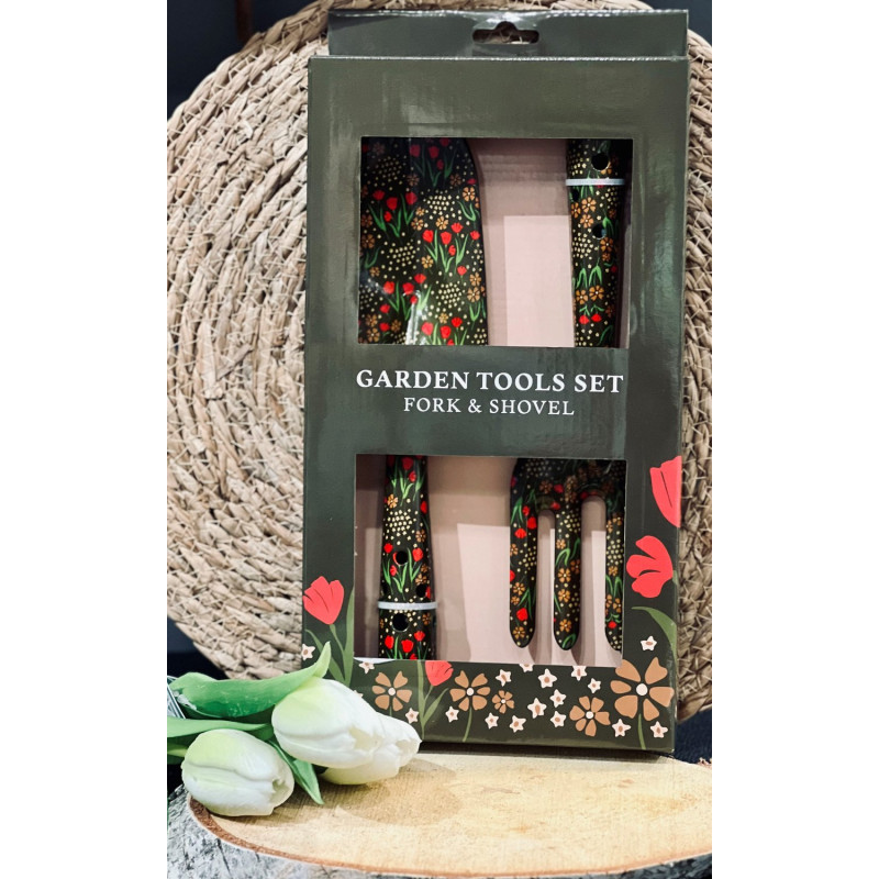 Trädgårdsverktyg Blommor Brun 2 delar