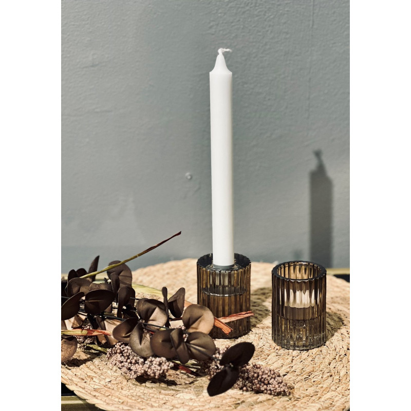 Ljuskopp Vändbar Glas Brun 5x8 cm