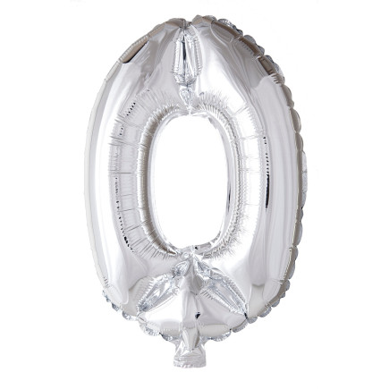 Ballong Siffra 0 Silver 86 cm