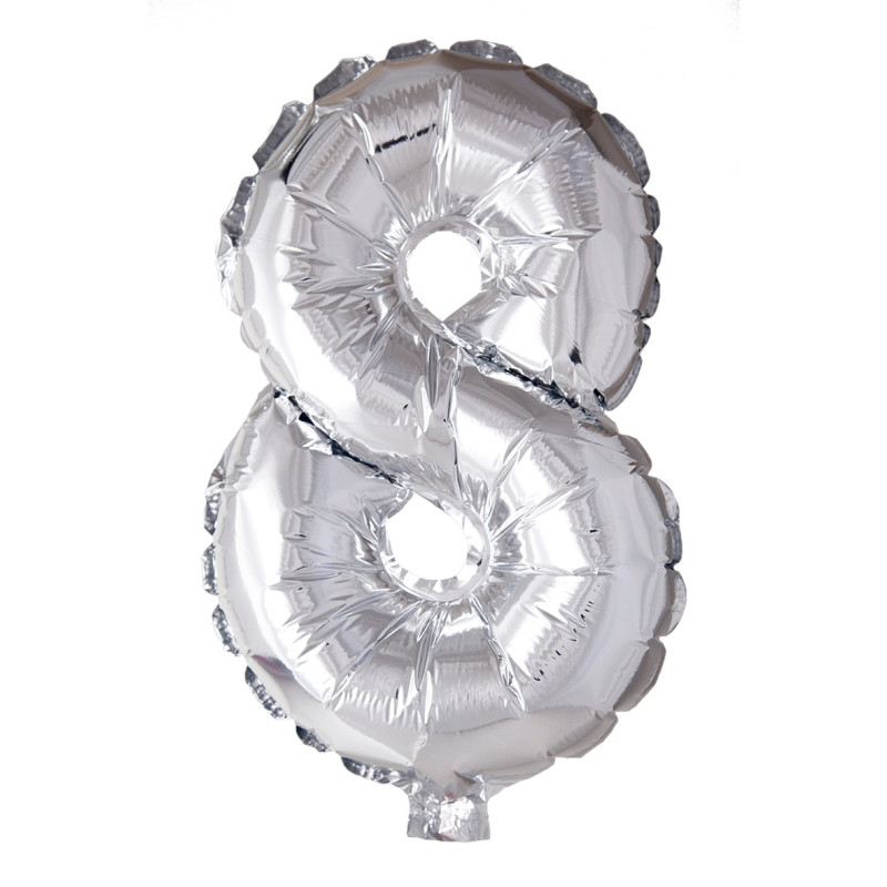 Ballong Siffra 8 Silver 86 cm