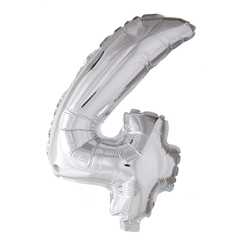 Ballong Siffra 4 Silver 86 cm