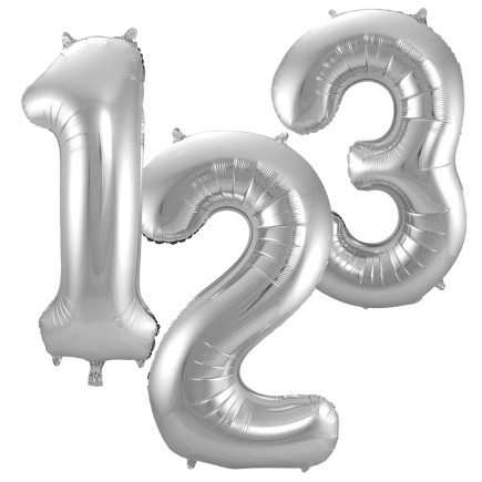 Ballong Siffra 0 Silver 86 cm