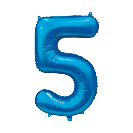 Ballong Siffra 5 Blå 86 cm