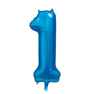 Ballong Siffra 1 Blå 86 cm