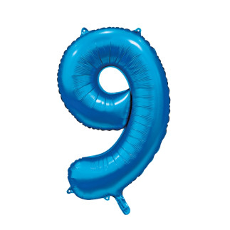 Ballong Siffra 9 Blå 86 cm