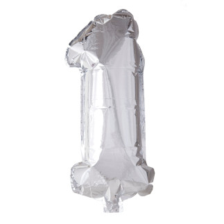 Ballong Siffra 1 Silver 86 cm