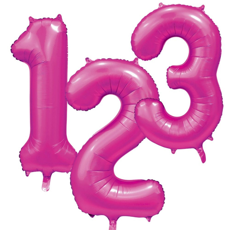 Ballong Siffra 0 Rosa 86 cm