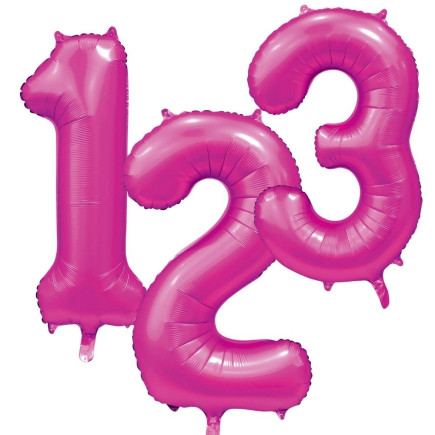Ballong Siffra 3 Rosa 86 cm