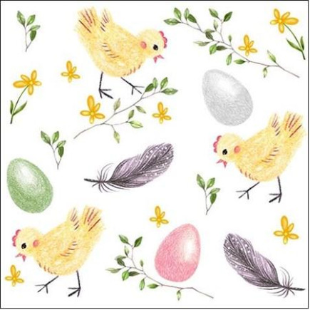 Servett Påsk Kycklingar/Påskägg 20-pack