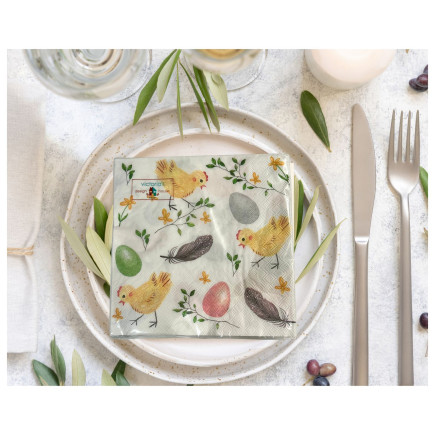 Servett Påsk Kycklingar/Påskägg 20-pack