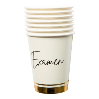 Mugg Examen Vit/Guld 8-pack