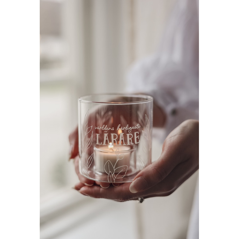 Majas Cottage Lykta Världens härligaste lärare 8x8 cm Majas Cottage Lykta Världens härligaste lärare 8x8 cm