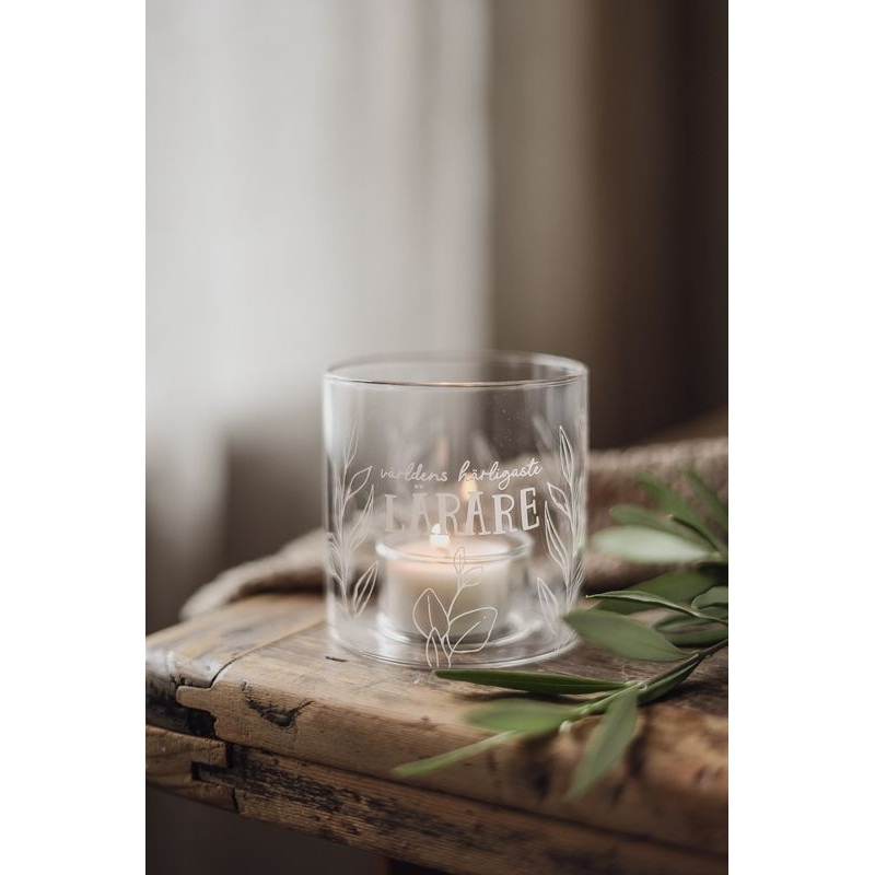 Majas Cottage Lykta Världens härligaste lärare 8x8 cm Majas Cottage Lykta Världens härligaste lärare 8x8 cm