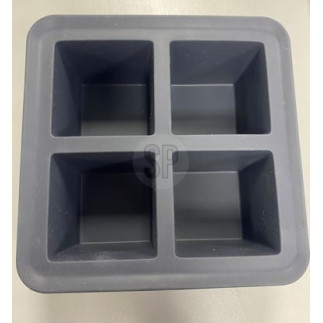 Iskub Stor 4-fack Grå fyrkant 16x16x6 cm