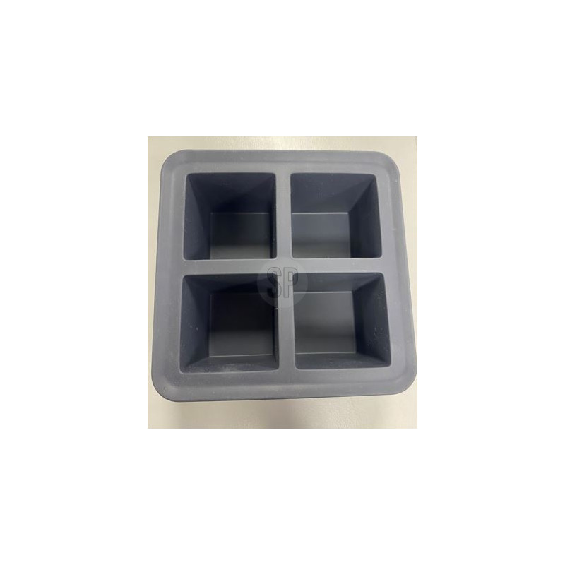 Iskub Stor 4-fack Grå fyrkant 16x16x6 cm