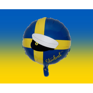 Ballong Student Blå/Gul Folie 46 cm