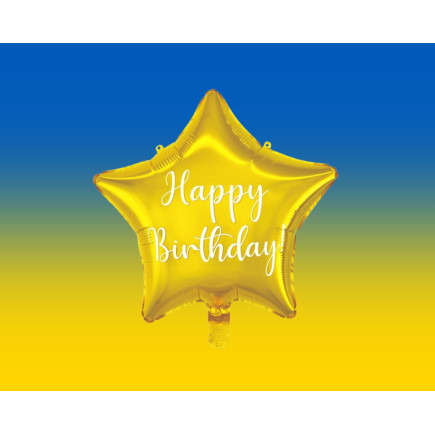 Ballong Happy Birthday Stjärna Guld Folie