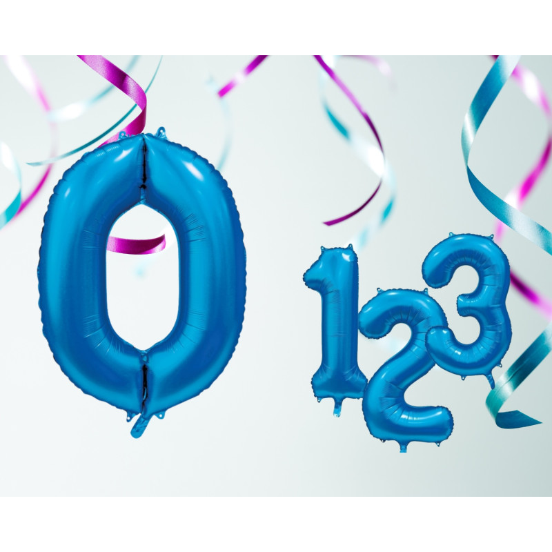 Ballong Siffra 0 Blå 86 cm
