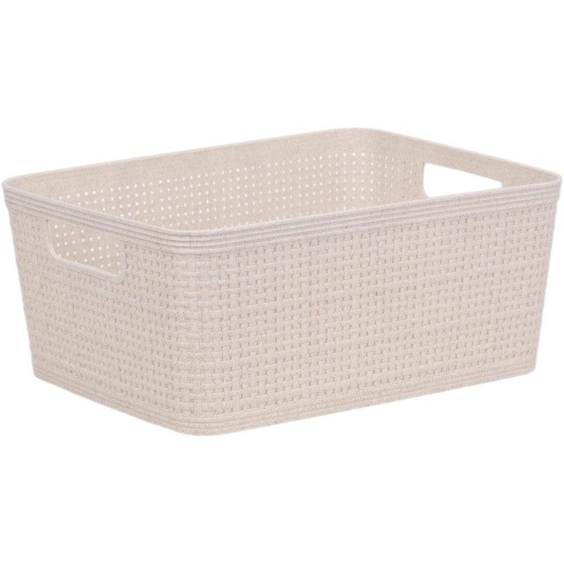 Korg Förvaring Beige Flätad Plast 24,5x19 cm 2-pack Korg Förvaring Beige Flätad Plast 24,5x19 cm 2-pack