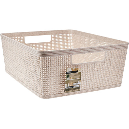 Korg Förvaring Beige Flätad Plast 35x29x13 cm