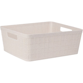 Korg Förvaring Beige Flätad Plast 35x29x13 cm