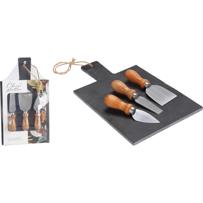 Bricka Knivar för ost och chark Sten 30x17 cm
