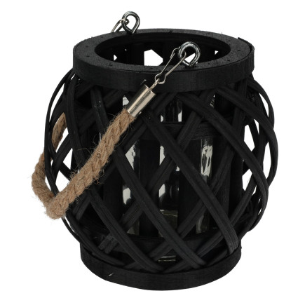 Lykta Svart Bambu 16 cm