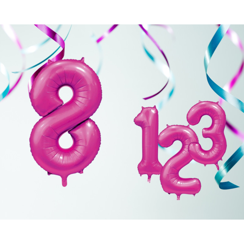 Ballong Siffra 8 Rosa 86 cm