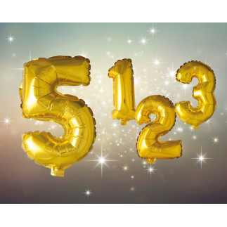 Ballong Siffra 5 Guld 86 cm