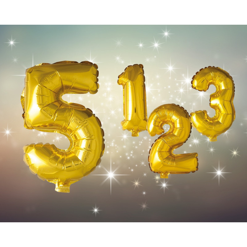 Ballong Siffra 5 Guld 86 cm