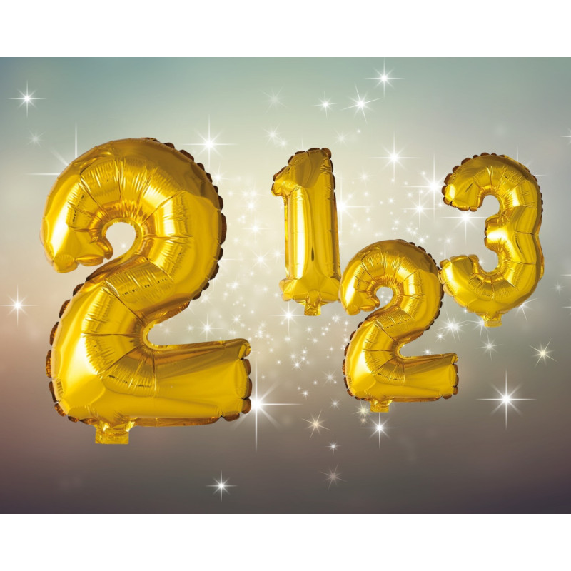 Ballong Siffra 2 Guld 86 cm