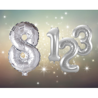 Ballong Siffra 8 Silver 86 cm