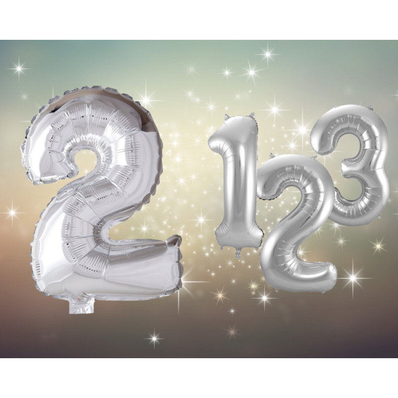 Ballong Siffra 2 Silver 86 cm