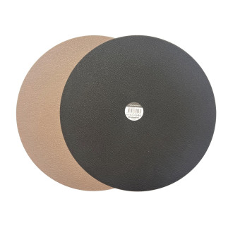 Underlägg Runt Läderlook Brun/Svart 4-pack