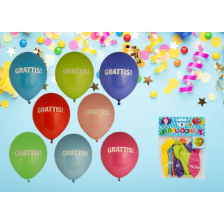 Ballong Grattis 8-pack Latex Mixade Ballong Grattis 8-pack Latex Mixade