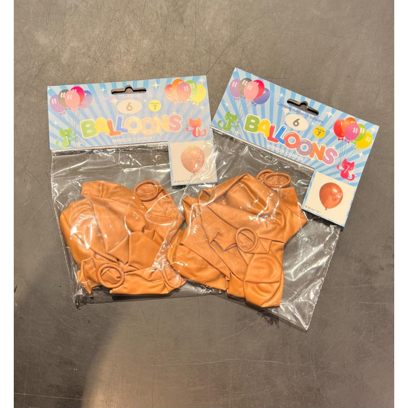 Ballong Blank Koppar Spegelballong 6-pack 30 cm Latex
