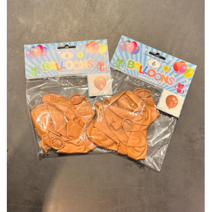 Ballong Blank Koppar Spegelballong 6-pack 30 cm Latex