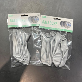 Ballong Blank Silver Spegelballong 6-pack 30 cm Latex