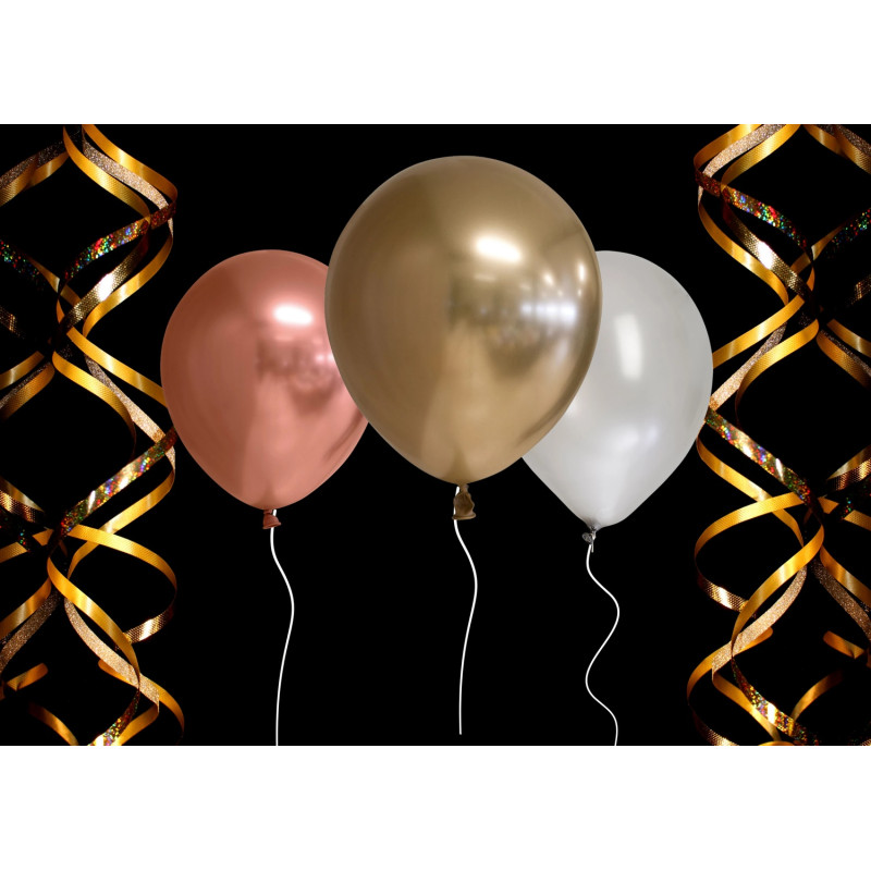 Ballong Blank Guld Spegelballong 6-pack 30 cm Latex Ballong Blank Guld Spegelballong 6-pack 30 cm Latex