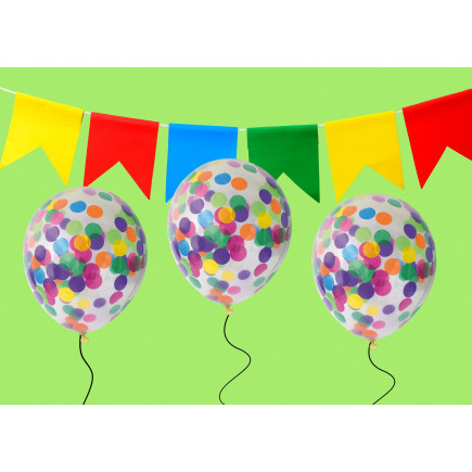 Ballong Konfetti Prickar Färgglada 6-pack 30 cm Latex