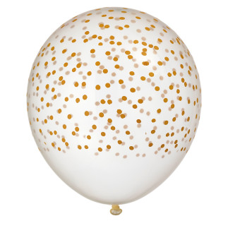 Ballong Konfetti Prickar 6-pack 30 cm Latex