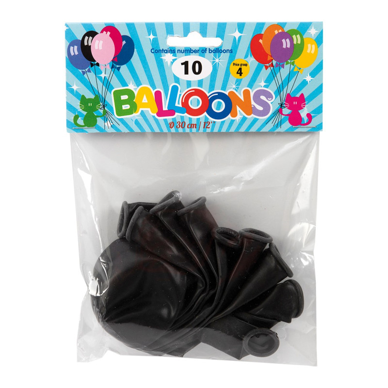 Ballong Svart 10-pack Latex